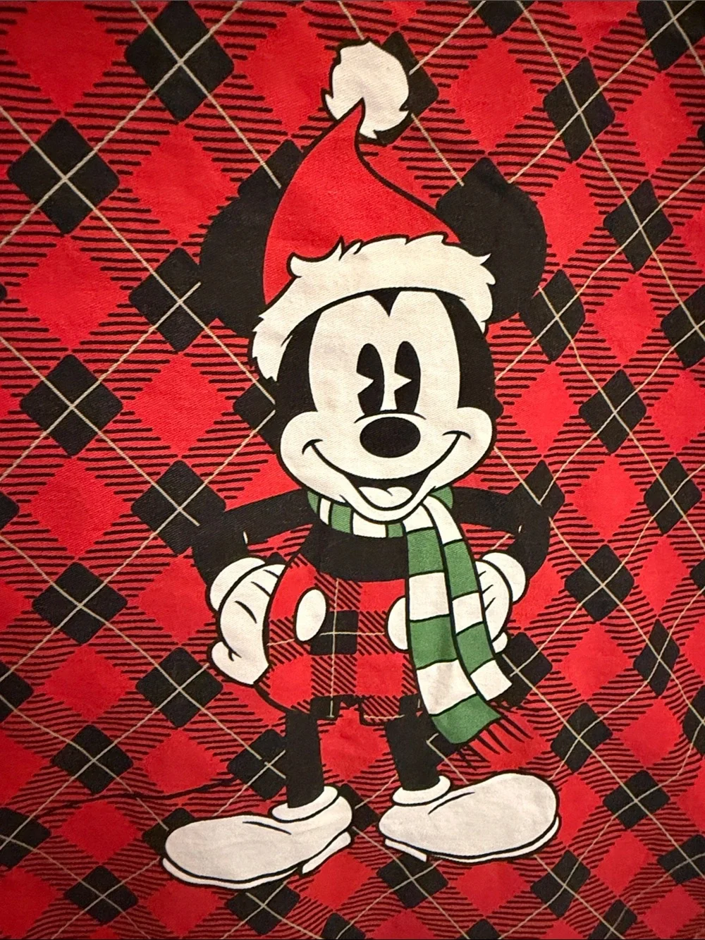 Red Plaid Holiday Christmas Mickey Mouse Apron adjustable adult